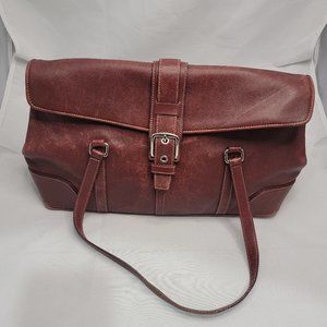Coach Burgundy Leather Carryall Hampton Bag 9268